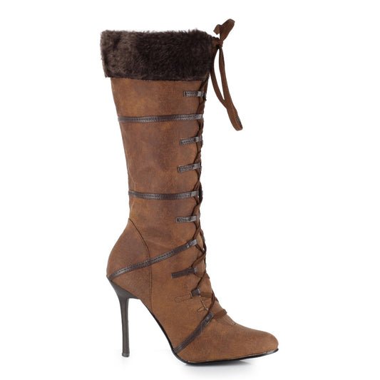 433-VIKING Ellie Shoes 4" Heel Knee High Boot W/Fur. EXTENDED S 4 INCH HEEL KNEE HIGH