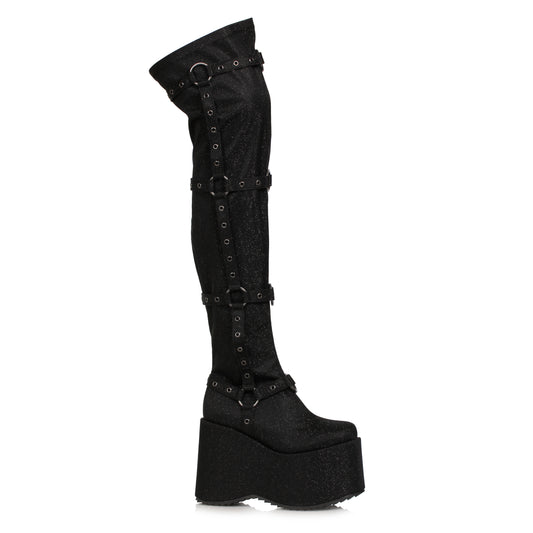 500-FUMIKO Ellie Shoes 5" Chunky Heel Platform Boot FESTIVAL 5 INCH HEEL