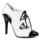 511-GANGSTER Ellie Shoes 5" Heel Two Tone Closed Toe Oxford. EXTENDED S 5 INCH HEEL PUMPS