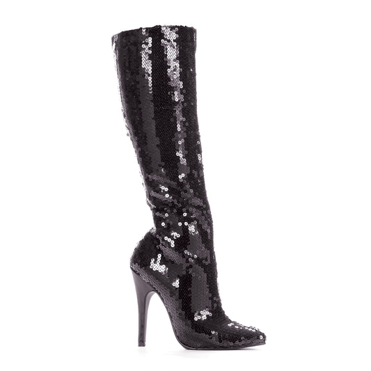 511-TIN Ellie Shoes 5" Heel Sequins Knee Boot. EXTENDED S 5 INCH HEEL KNEE HIGH