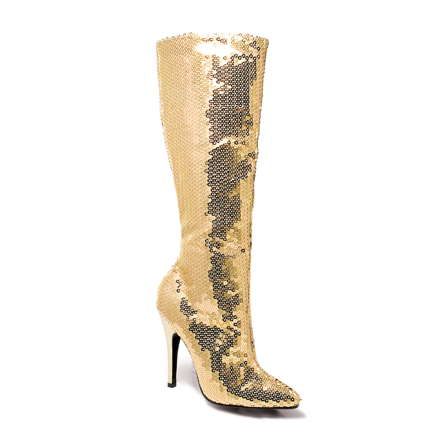 511-TIN Ellie Shoes 5" Heel Sequins Knee Boot. EXTENDED S 5 INCH HEEL KNEE HIGH
