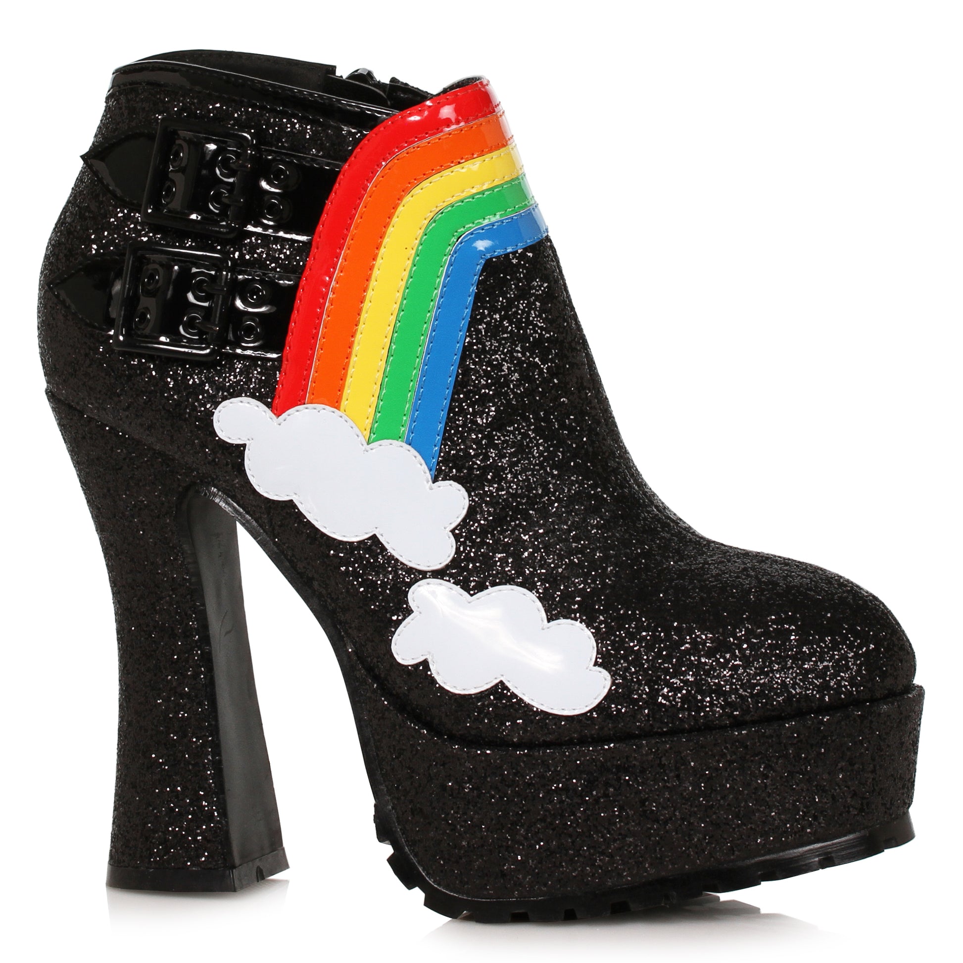 557-CHERUB Ellie Shoes 5.5" Chunky Heel Women's Bootie FESTIVAL 5 INCH HEEL