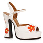 557-DAISY 5.5"Heel Open Toe Shoe with Flower