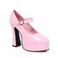 557-EDEN Ellie Shoes 5" Chunky Heel Mary Jane. EXTENDED S 5 INCH HEEL PUMPS