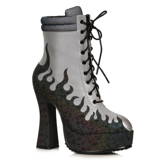 557-FIRE Ellie Shoes 5.5" Heel Ankle Boot with Flame FESTIVAL ANKLE BOOT 5 INCH HEEL