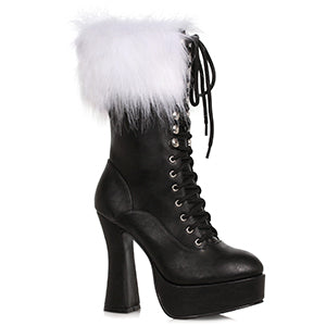 557-JOY 5.5"” Heel Women’s Santa Boot with Laces & Faux Fur