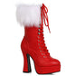 557-JOY 5.5"” Heel Women’s Santa Boot with Laces & Faux Fur