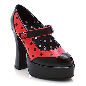 557-LADYBUG 5.5" Heel W/ Polka-Dot And Ladybug Button.