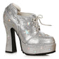 557-STARDUST Ellie Shoes 5.5" Heel Glitter PU with Stars Shoe FESTIVAL ANKLE BOOT 5 INCH HEEL