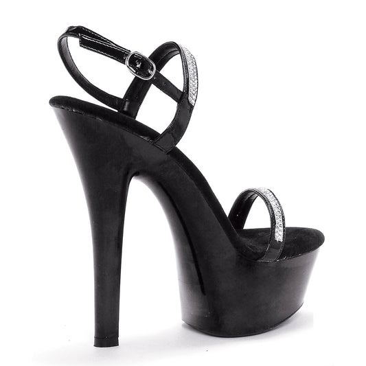 601-DIAMOND Ellie Shoes 6" Heel Rhinestone Sandal. COMPETITIO EXTENDED S 6 INCH HEEL