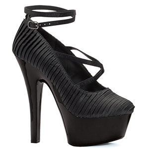 601-JUDITH 6" Heel  With Pleated Satin And Ankle Strap