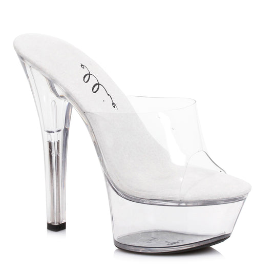 601-VANITY Ellie Shoes 6" Heel Mule. COMPETITIO EXTENDED S 6 INCH HEEL