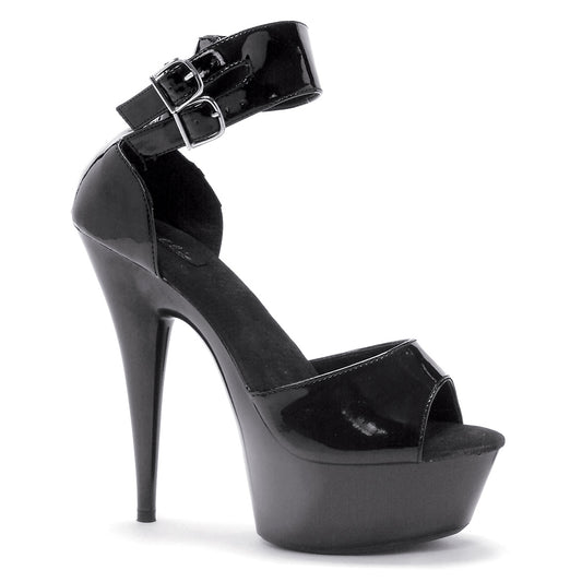 609-ALIYA Ellie Shoes 6" PEEPTOE PLATFORM WITH DOUBLE STRAP CUFF DETAIL EXTENDED S 6 INCH HEEL