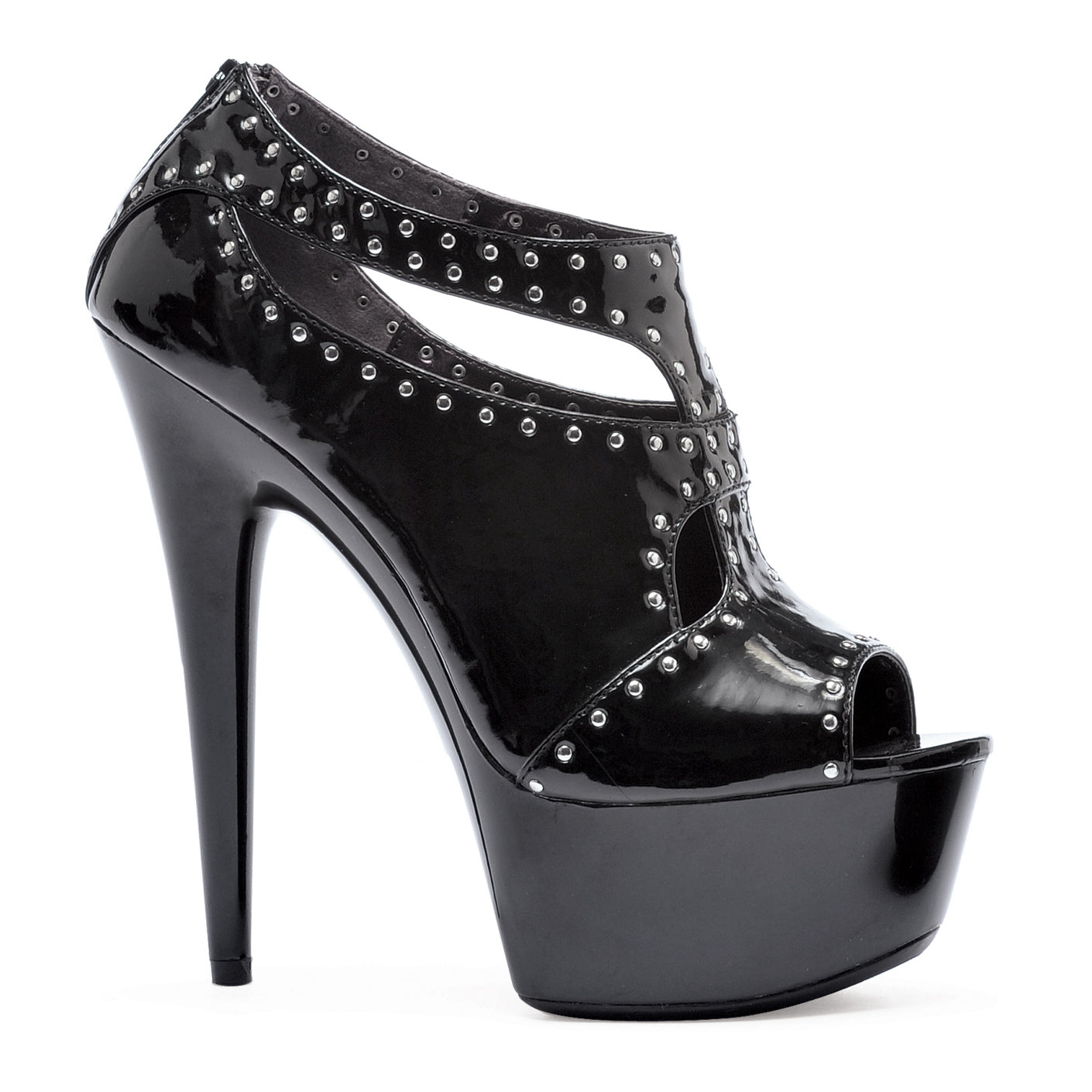 609-HOSTEL Ellie Shoes 6" Pointed Heel w/ Platform Silver Studs 6 INCH HEEL SALES 6 IN