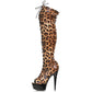 609-ZOELLE Ellie Shoes 6" Peeptoe Thigh High Boot with Laces and Side Zipper 6 INCH HEEL THIGH HIGH
