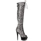 609-ZOELLE Ellie Shoes 6" Peeptoe Thigh High Boot with Laces and Side Zipper 6 INCH HEEL THIGH HIGH