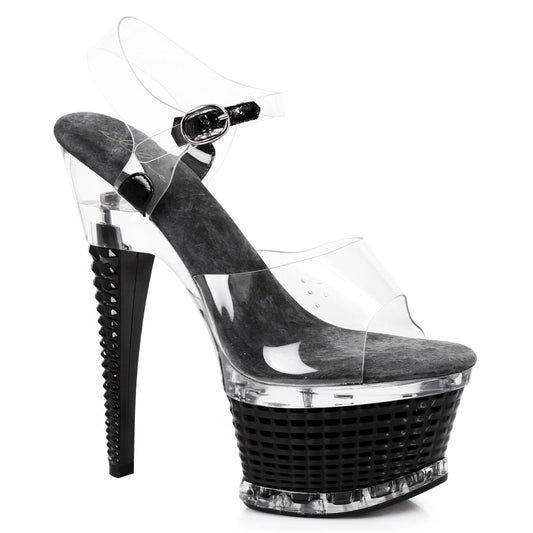 649-DIAMANTE Ellie Shoes 6" ANKLE STRAP W/ TEXTURED PLATFORM 6 INCH HEEL SALES 6 IN