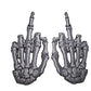 Skelli Hand Finger Bone Patch Pair White