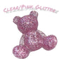 Clear Pink Glitter Sparkle Resin Bear