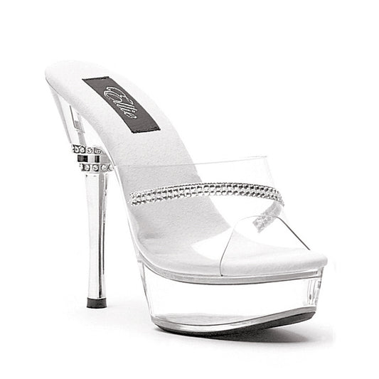 678-JESSE Ellie Shoes 6" Rhinestone Heel Mule W/Rhinestone On Upper. 6 INCH HEEL SALES 6 IN