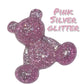 Pink Silver Glitter Resin Bear