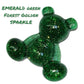 Emerald Green Forest Sparkle Resin Bear