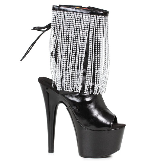 709-DAZZLE Ellie Shoes 7" Platform Heel W/Fringe Light Up. 7 INCH HEEL SALES 7 &