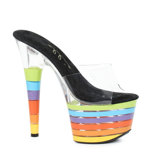 709-ELECTRIC Ellie Shoes 7" Mule With Multi Color Light Up Platform 7 INCH HEEL SALES 7 &
