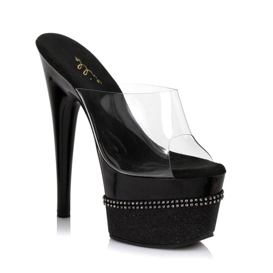 709-ESTER Ellie Shoes 7" Inch Glitter Rhinestone Sandal EXTENDED S 7 INCH HEEL SALES 7 &