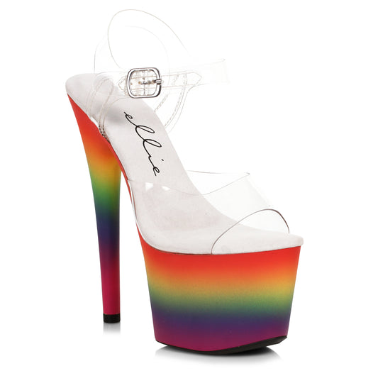 709-LOVE Ellie Shoes 7" Inch With Rainbow Design 7 INCH HEEL SALES 7 &