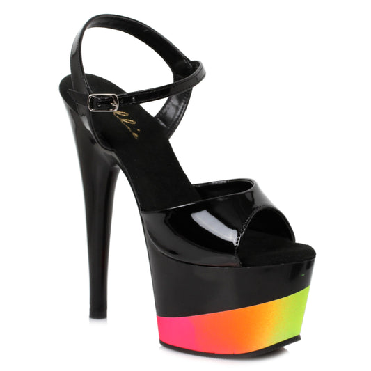 709-PRISM Ellie Shoes 7" Inch Juliet Sandal With Rainbow Design 7 INCH HEEL SALES 7 &