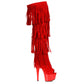 709-SEQUOIA Ellie Shoes 7" Heel Thigh High Boot With Fringe 7 INCH HEEL THIGH HIGH