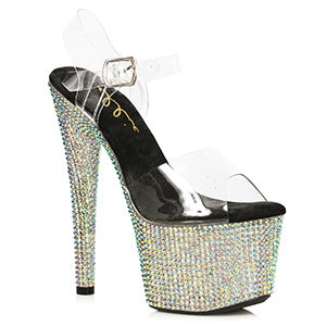 709-ZIAMOND 7" Stiletto With Multi-color Rhinestone Platform