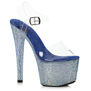 709-ZIAMOND 7" Stiletto With Multi-color Rhinestone Platform
