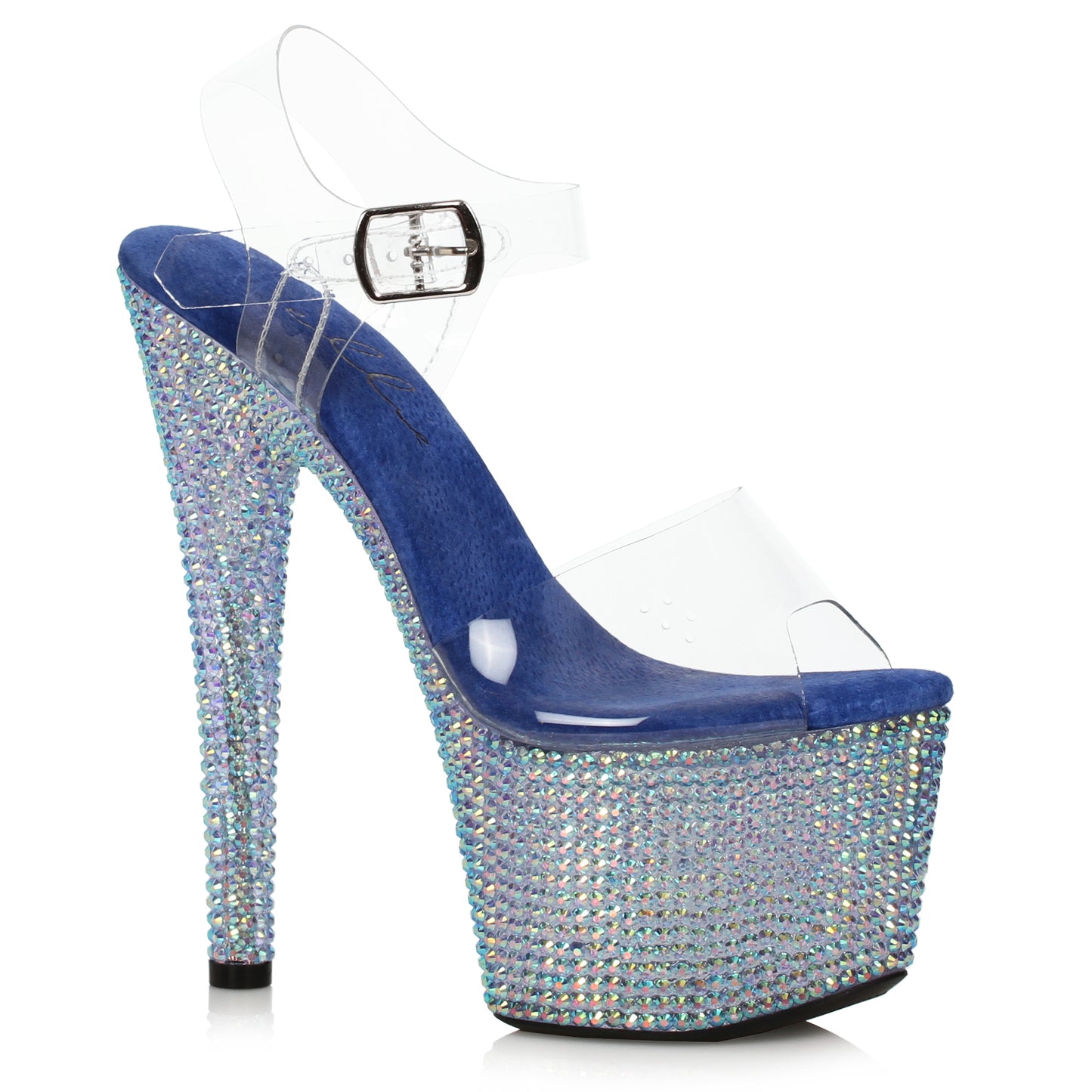 709-ZIAMOND Ellie Shoes 7" Stiletto With Multi-color Rhinestone Platform 7 INCH HEEL