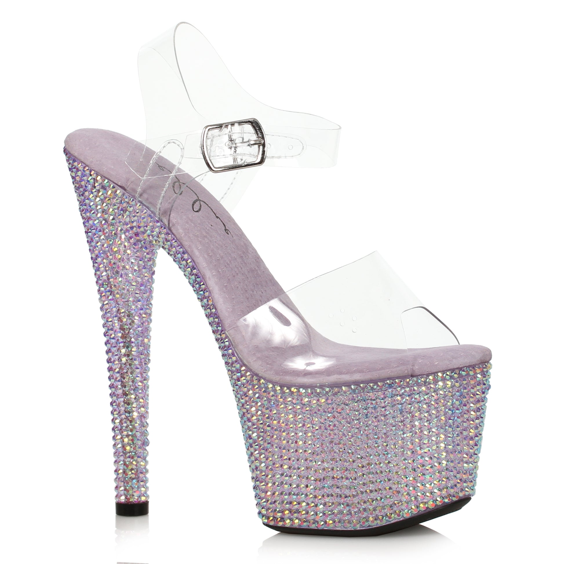 709-ZIAMOND Ellie Shoes 7" Stiletto With Multi-color Rhinestone Platform 7 INCH HEEL