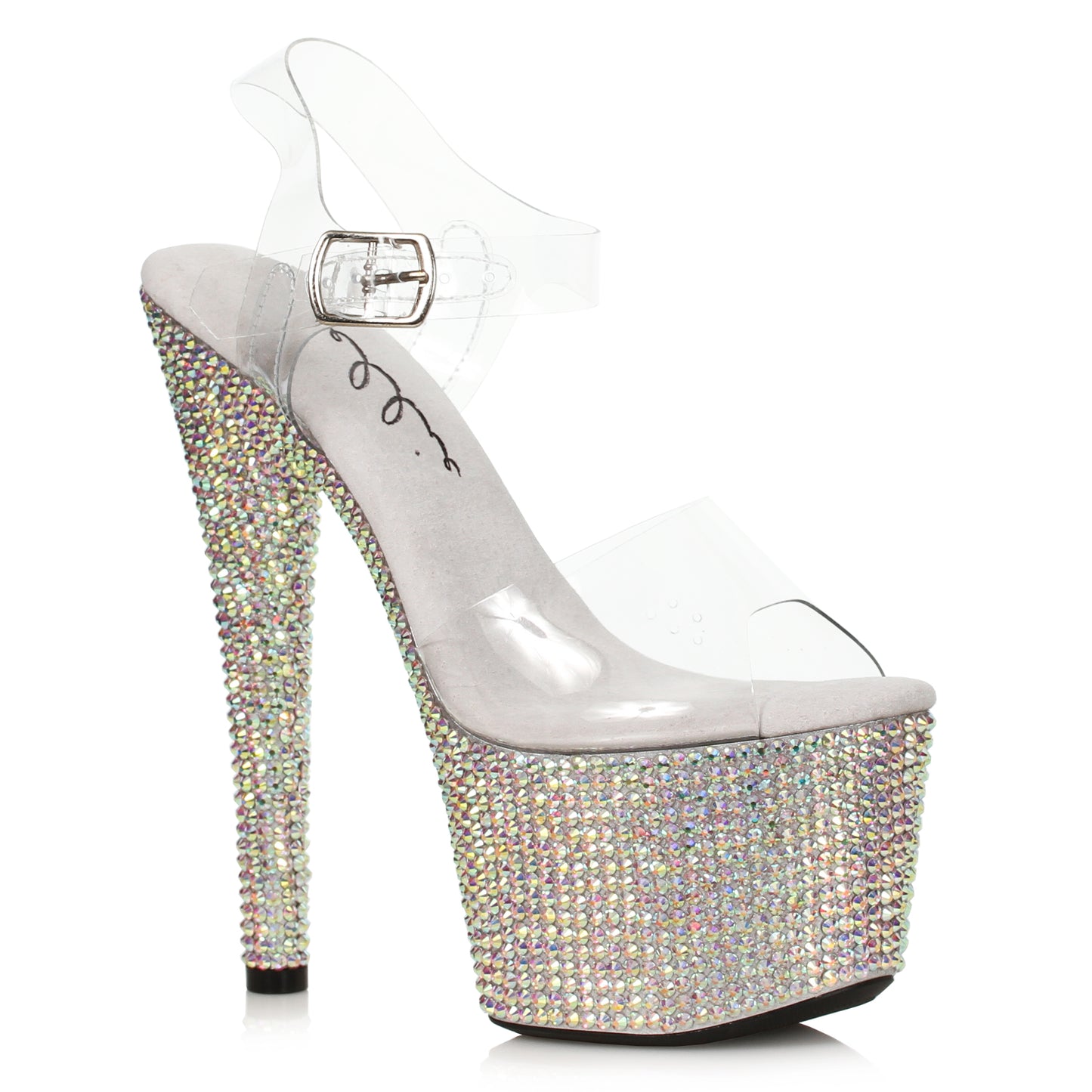 709-ZIAMOND Ellie Shoes 7" Stiletto With Multi-color Rhinestone Platform 7 INCH HEEL