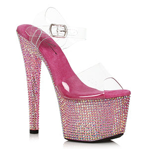 709-ZIAMOND 7" Stiletto With Multi-color Rhinestone Platform