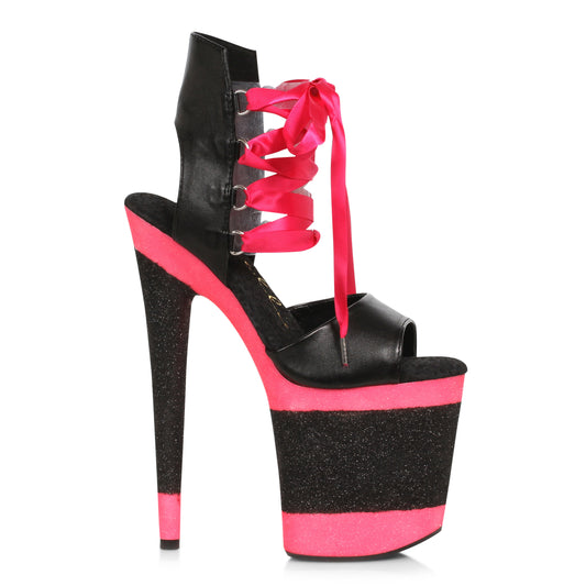 850-VIVIEN Ellie Shoes 8" Stiletto With Stripe Glitter Platform 8 INCH HEEL