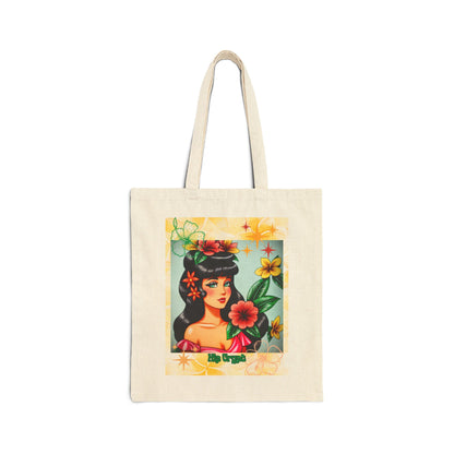 Vintage Tiki Girl Tropical Tote