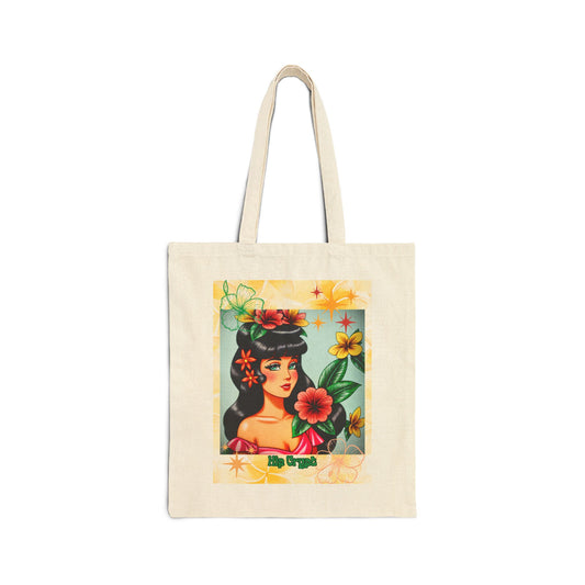 Vintage Tiki Girl Tropical Tote