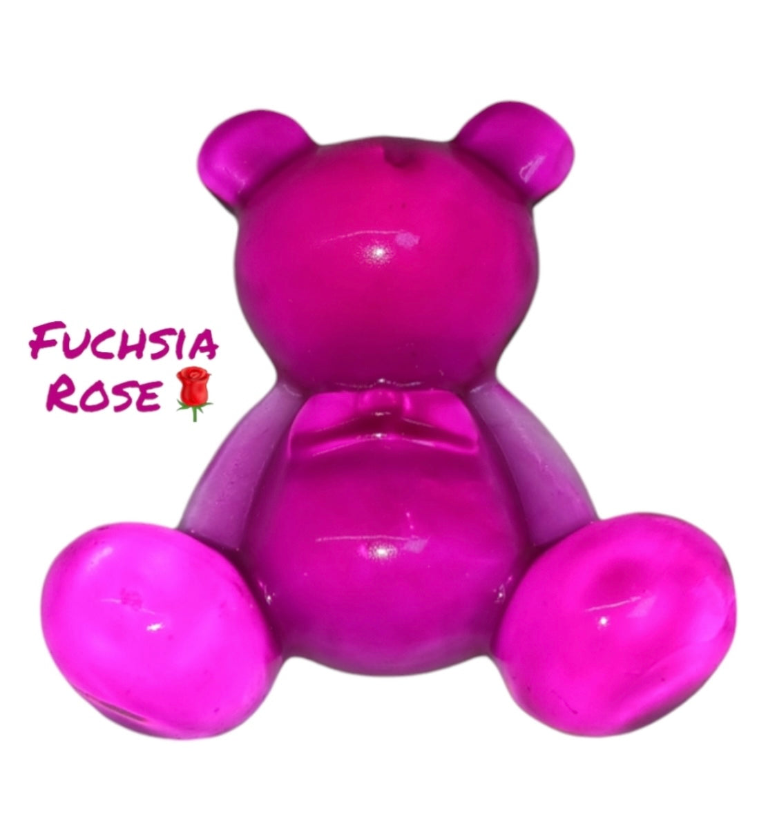 Fuchsia Rose Resin Bear