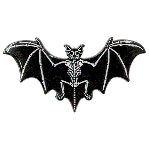 Skelli Bat Glow Enamel Pin Hip Crypt Kreepsville