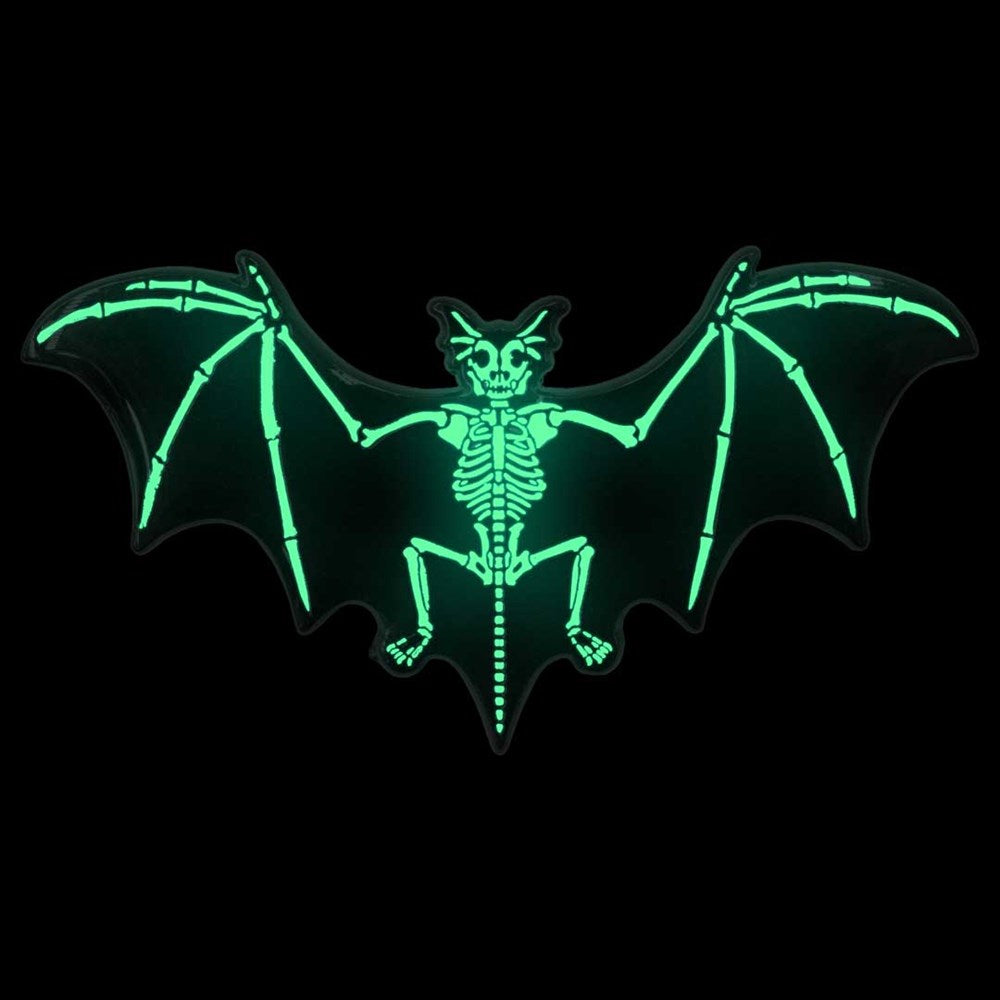 Skelli Bat Glow Enamel Pin