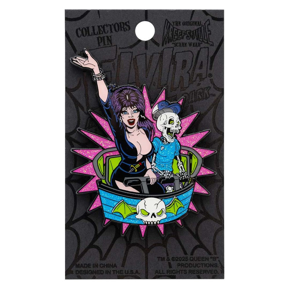 Elvira Ghostcoaster Glitter Enamel Pin