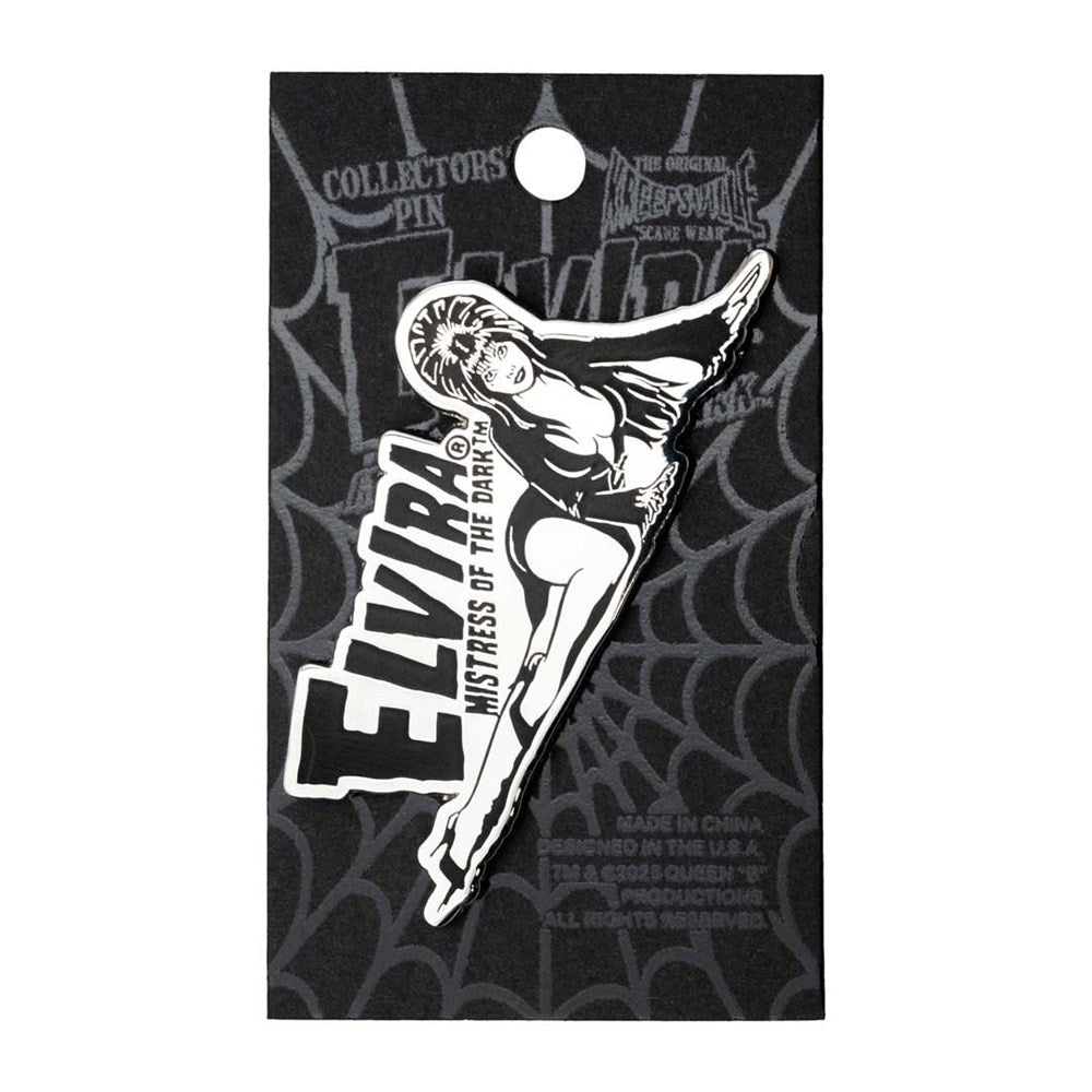 Elvira Lay Down Chrome Enamel Pin