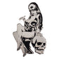 Elvira Silver Comic Skull Enamel Pin