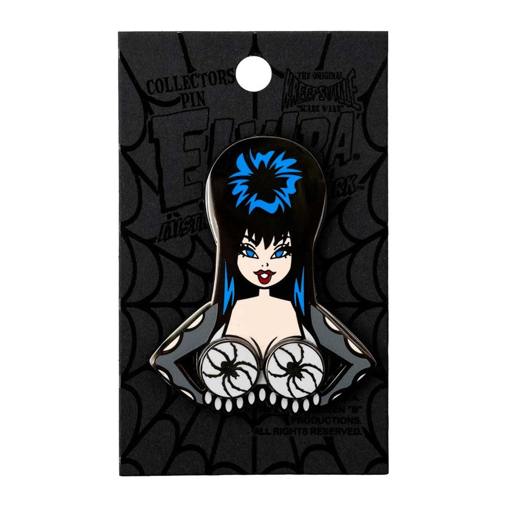 Elvira Spinning Spiders Enamel Pin