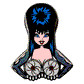 Elvira Spinning Spiders Enamel Pin Hip Crypt Kreepsville