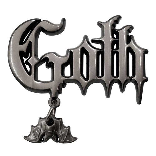Goth Text Enamel Pin Hip Crypt Kreepsville